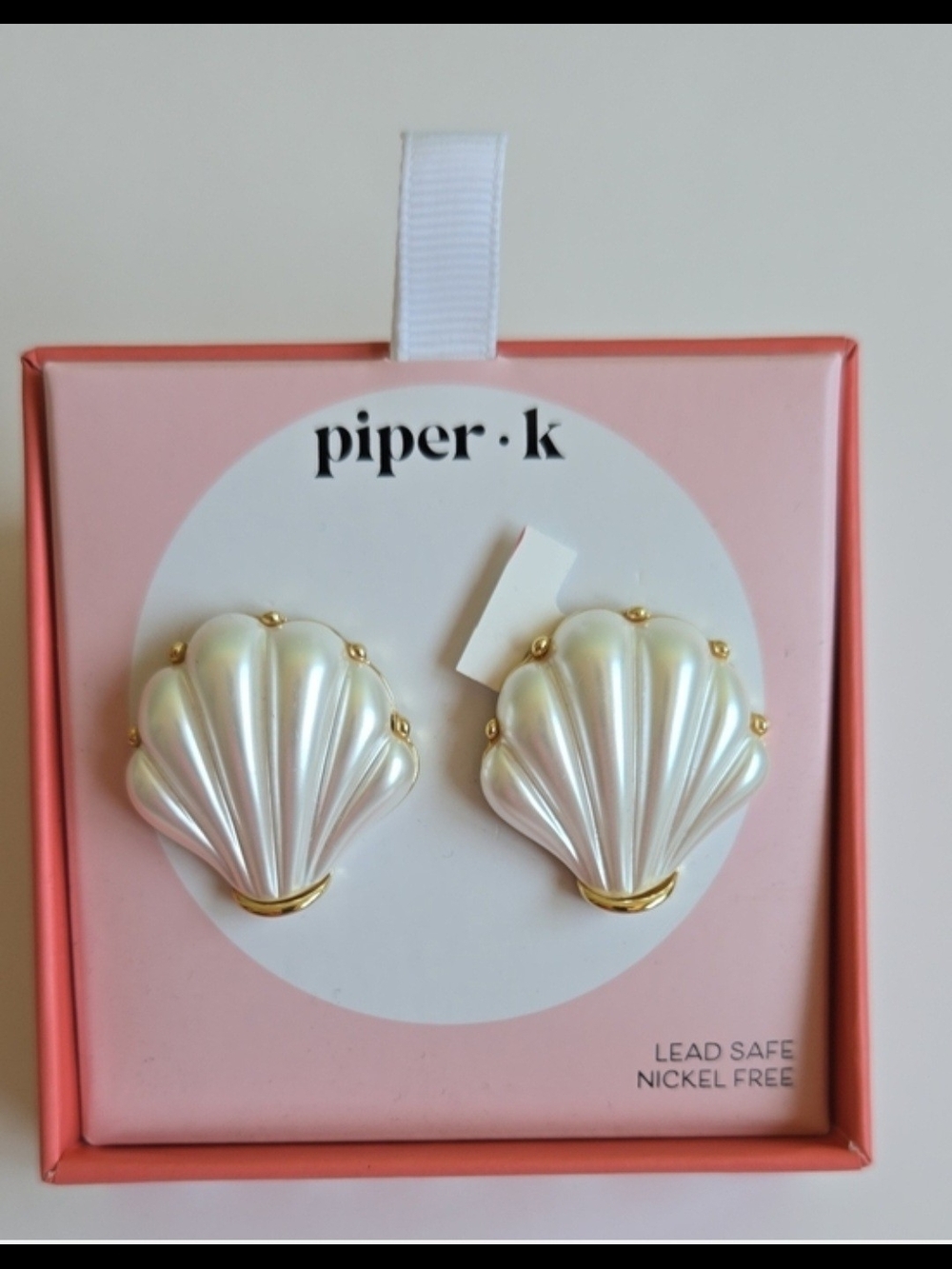 Piper K Shell Earrings Lead Safe Nickle Free NEW🐚